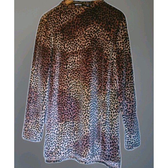 Lands End Women's COZY Relaxed Animal Print Tunic LARGE Long Sleeve SOFT lounge - Picture 4 of 8